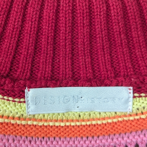 Design History Striped Midi Crochet Dress Size Medium Red Orange Yellow Pink - Picture 3 of 6